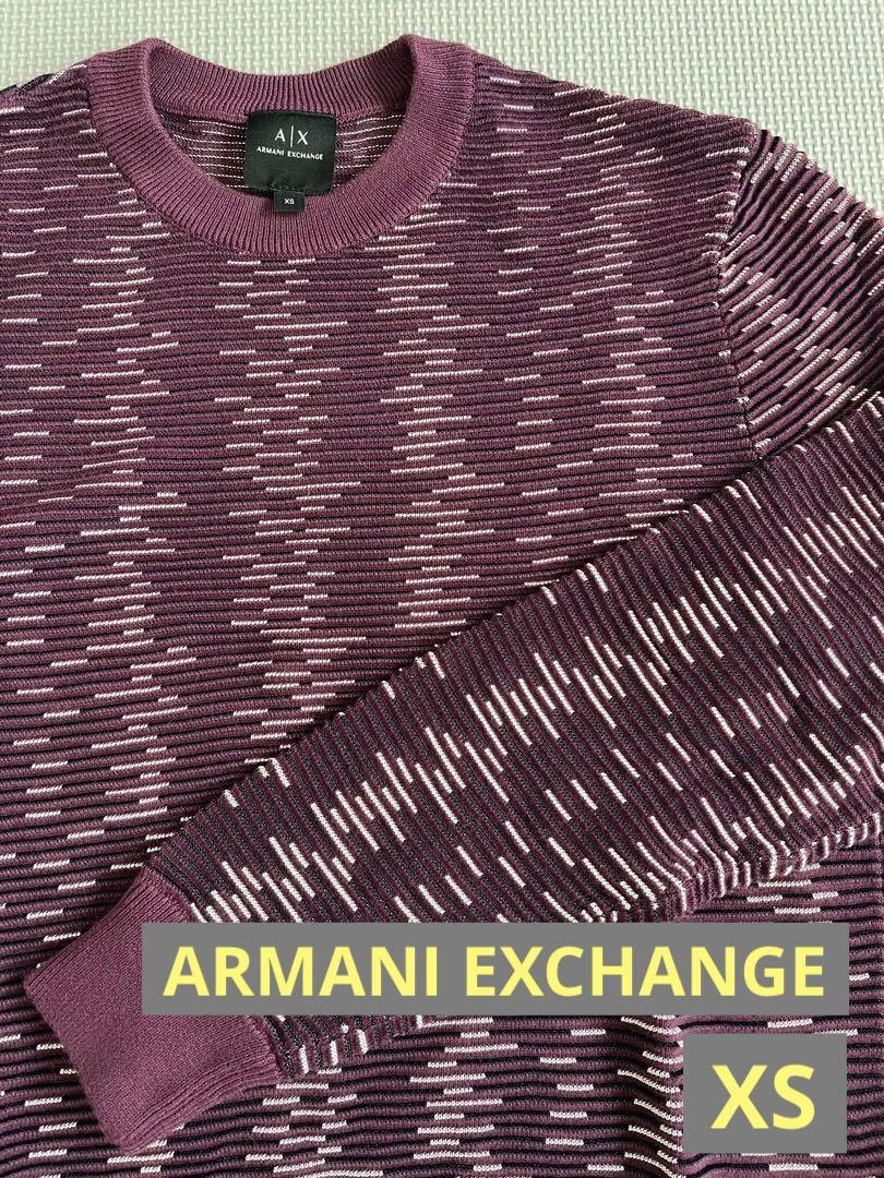 Armani Exchange パープル ストライプニット XS
