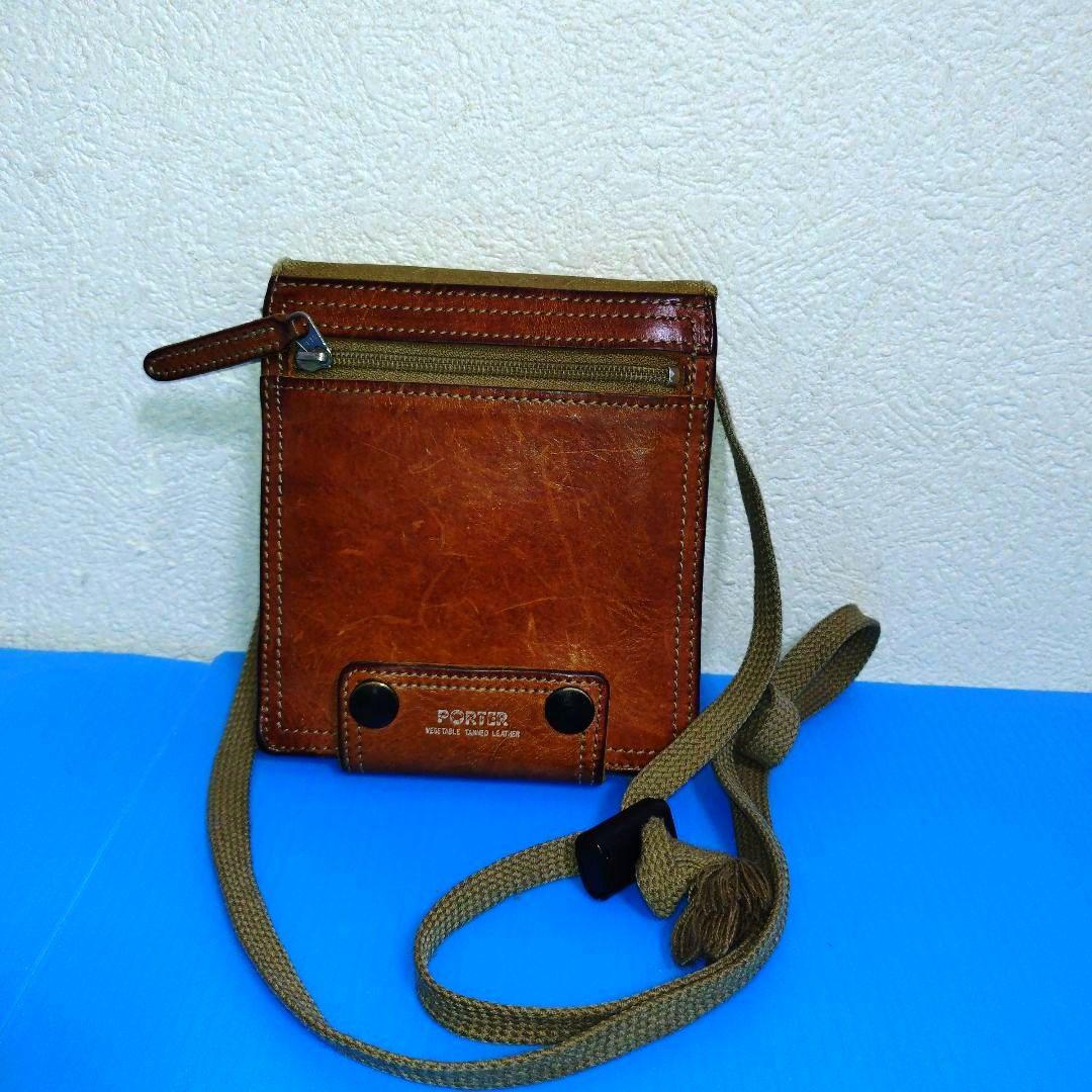 PORTER　レザーキャンバス　紐付きウォレット 吉田カバン