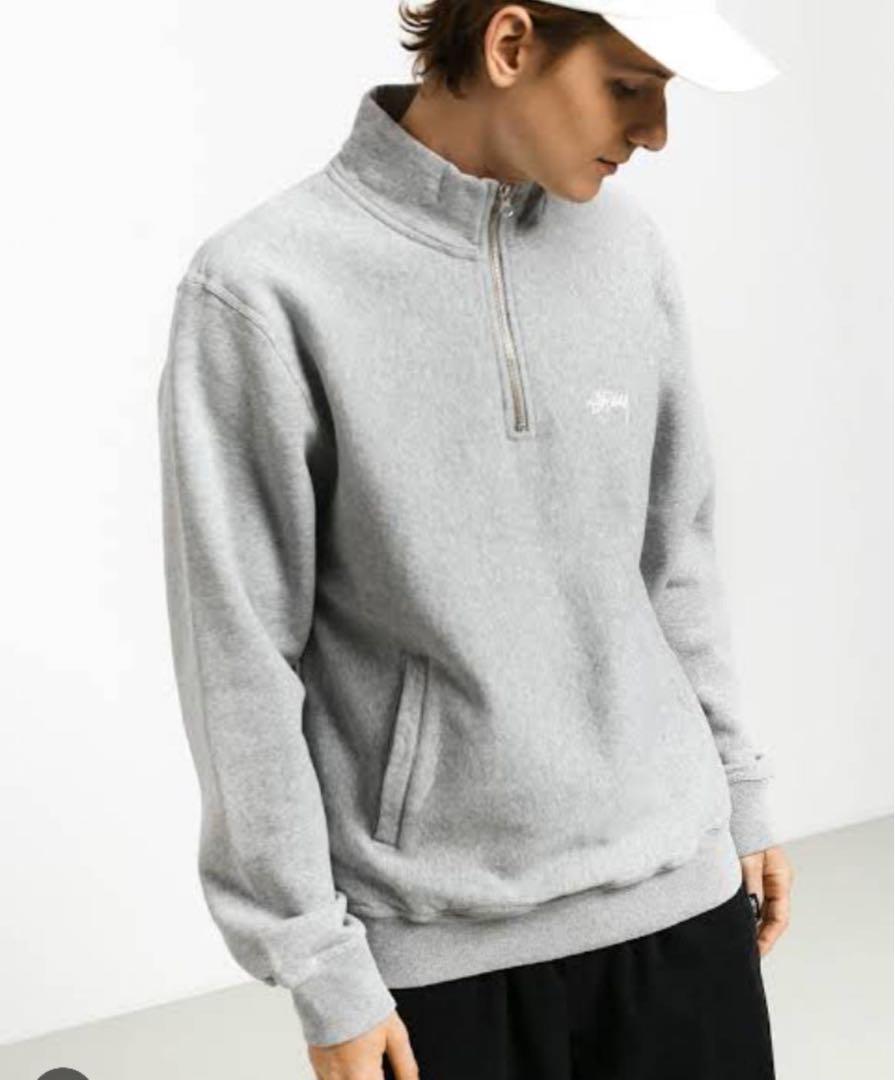 Stussy グレー ハーフジップ スウェット M - メルカリ