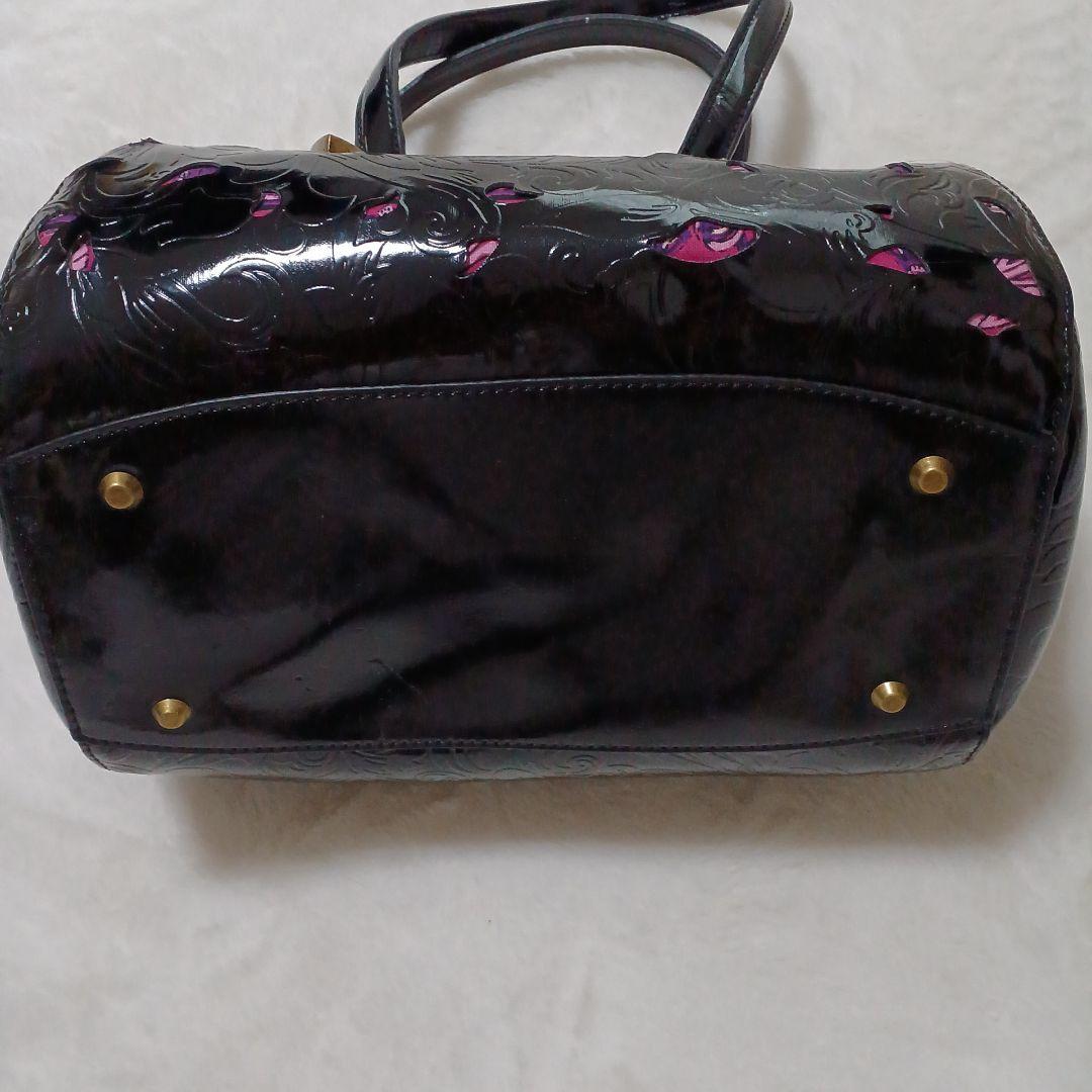 希少 新品 タグ付き】ANNASUI ブラックエナメル ハンドバッグ 花