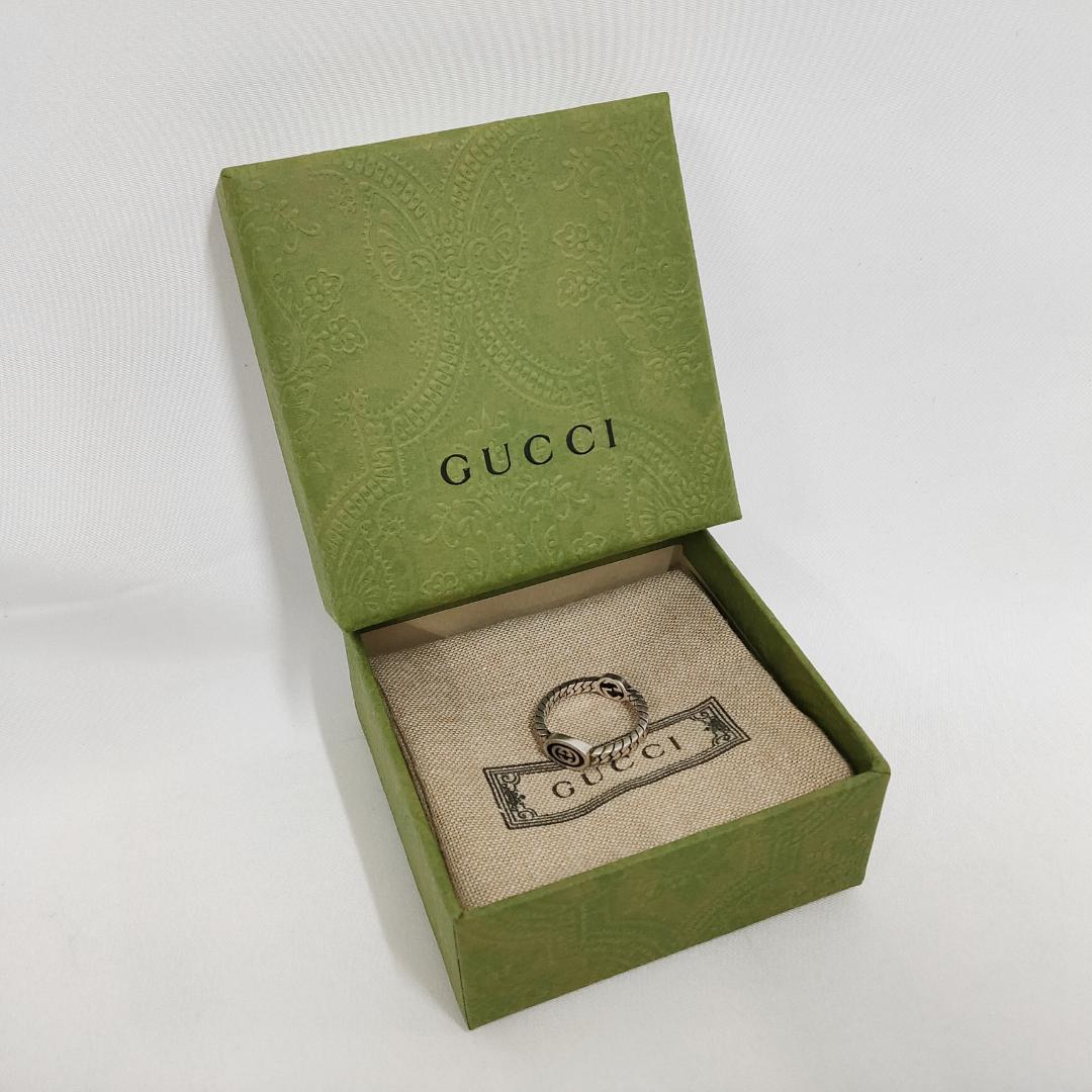 ○★新品未使用 Gucci オーバル インターロッキングG スリムシルバーリング