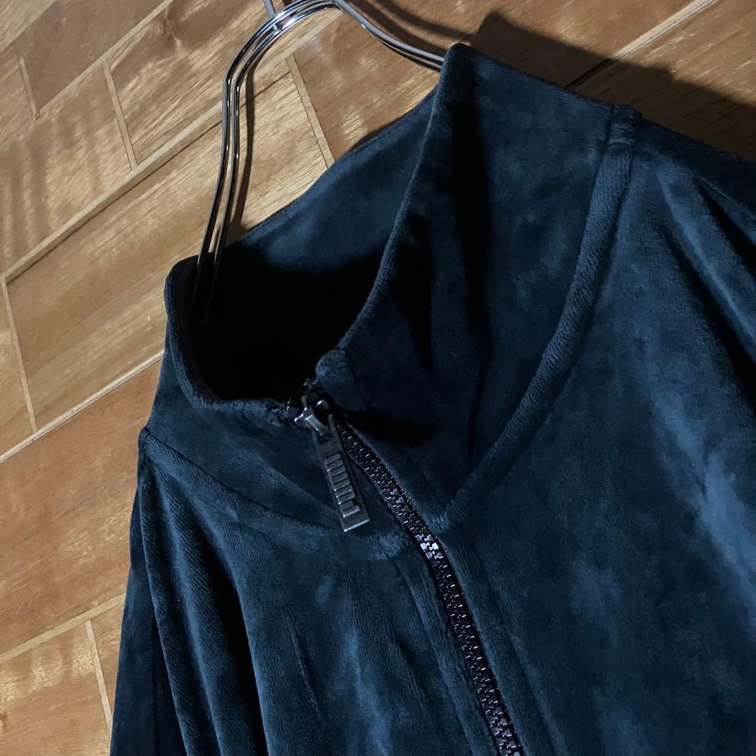 プーマ　ベロア　トラックジャケット　ジャージ　ハイネック　黒　L〜XL程