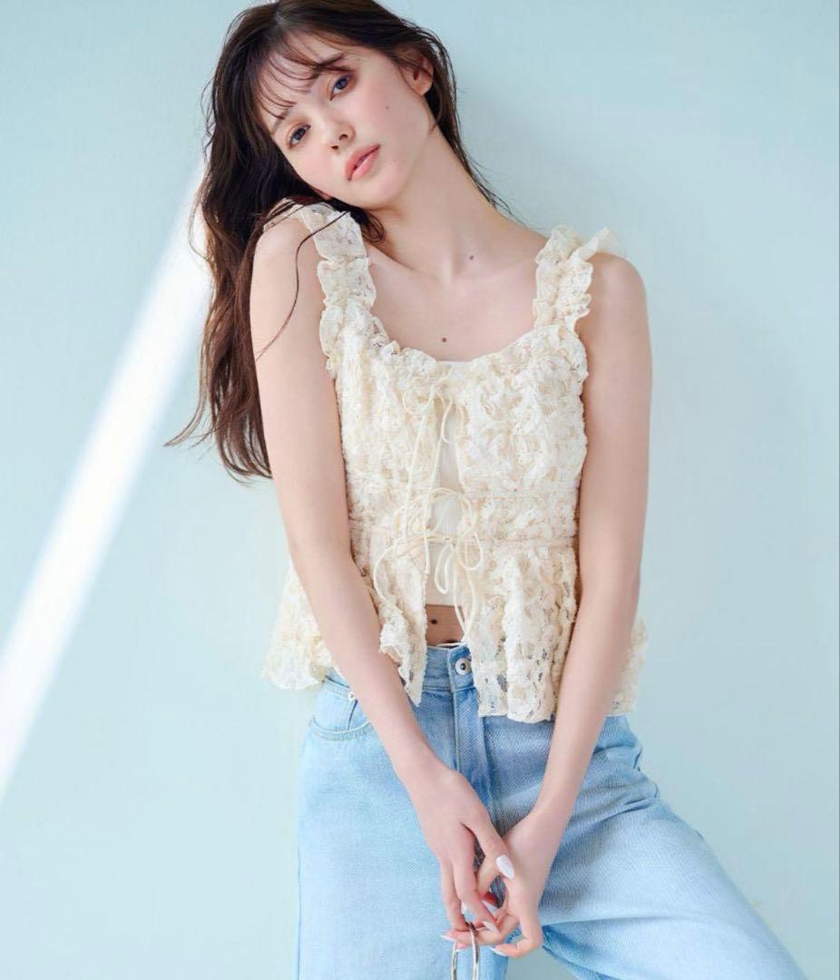 coco deal フリルキャミペプラムブラウス