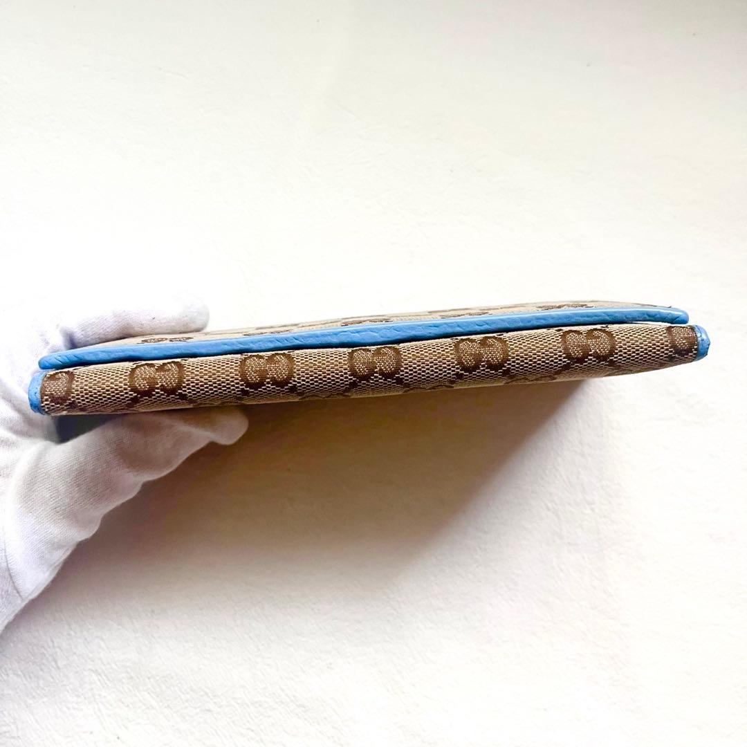 GUCCI 二つ折り長財布 GGキャンバス グッチ 財布 極美品 1117-③ GUCCI 二つ折り長財布 GGキャンバス グッチ 財布 極美品 1117-③