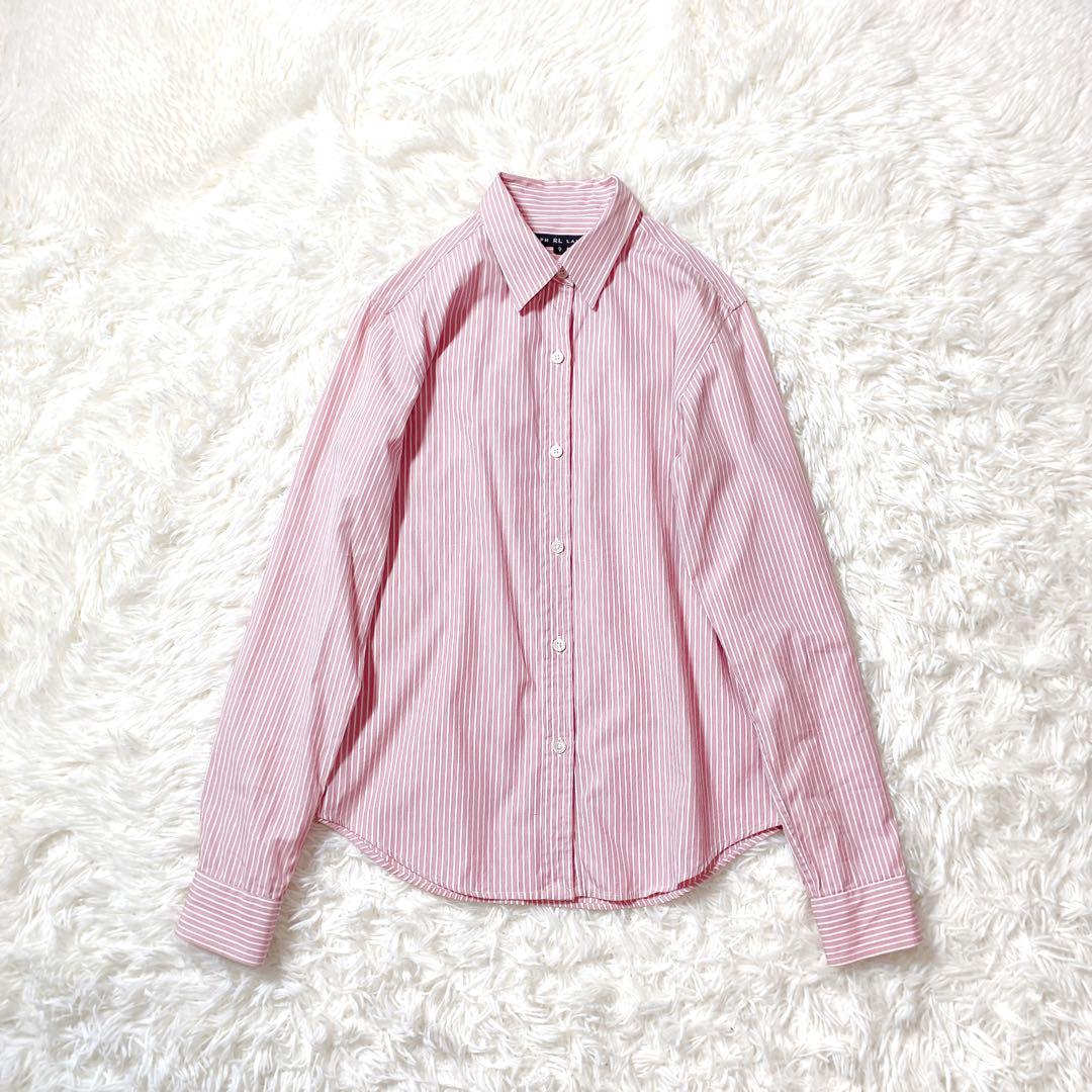 RALPHLAUREN ラルフローレン　シャツ　ボタンダウン　ストライプ　ピンク