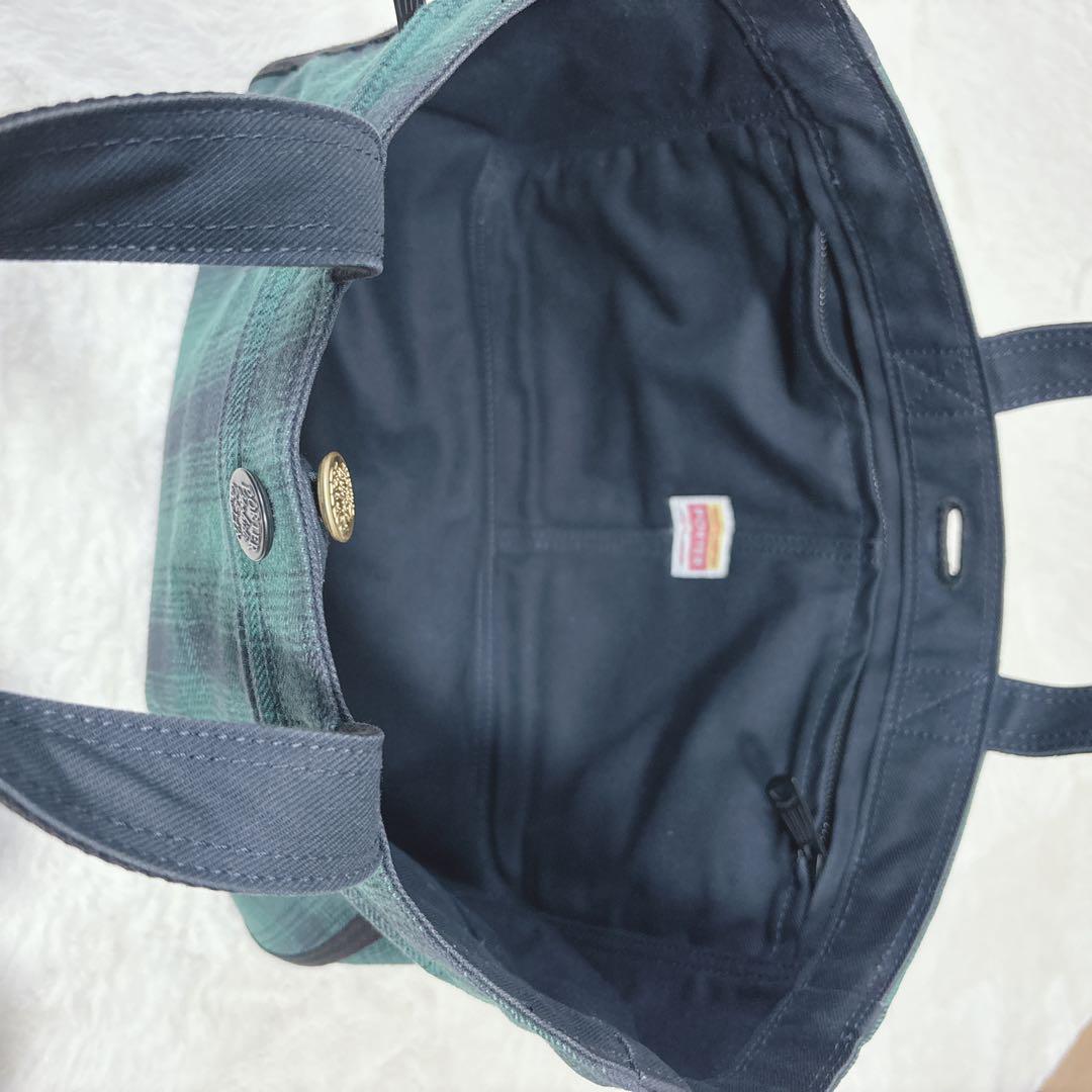 【美品】PORTER ポーター　ハンドバッグ　チェック柄 緑　廃盤品