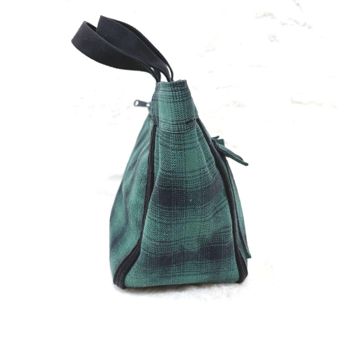 【美品】PORTER ポーター　ハンドバッグ　チェック柄 緑　廃盤品