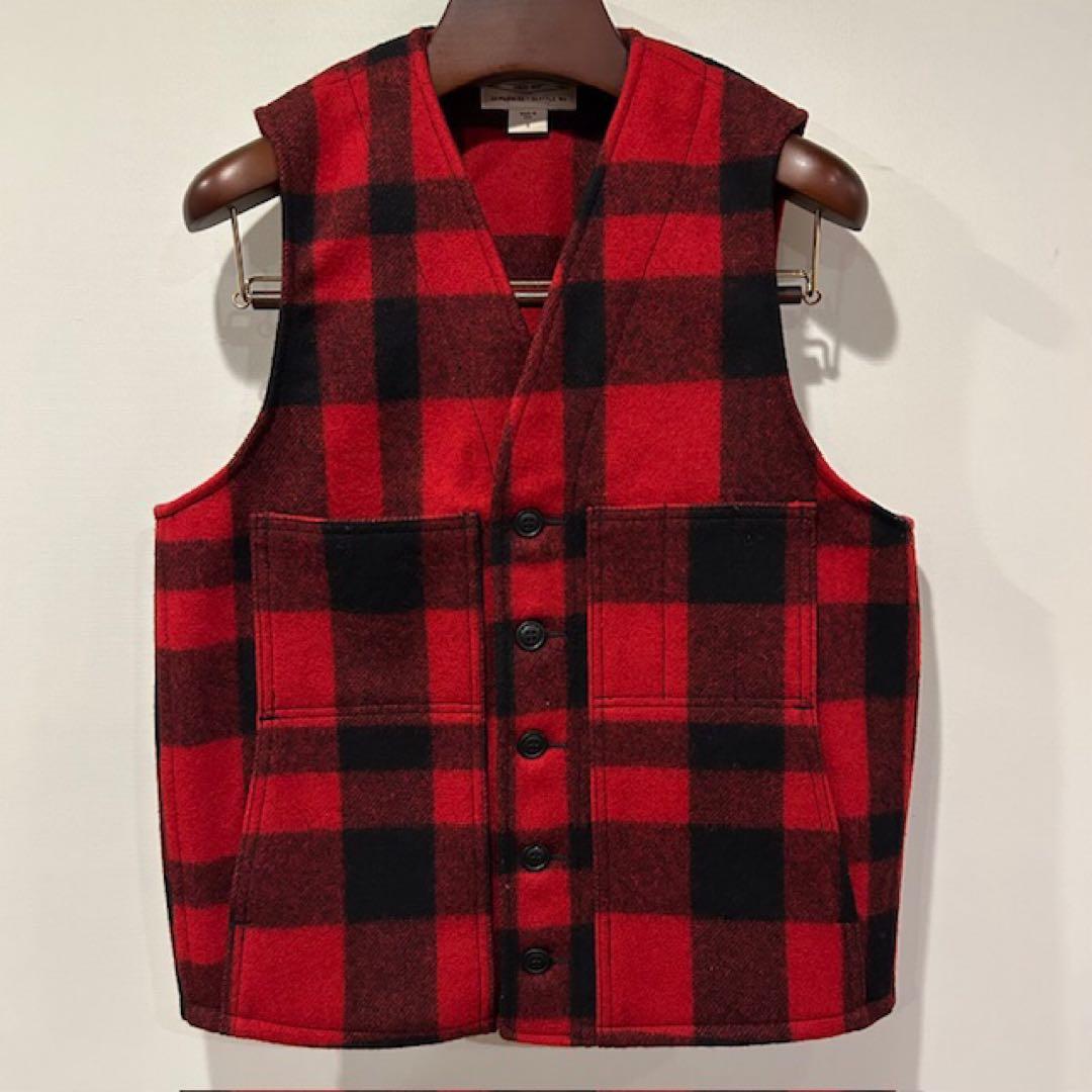 FILSON MACKINAW WOOL VEST S red black