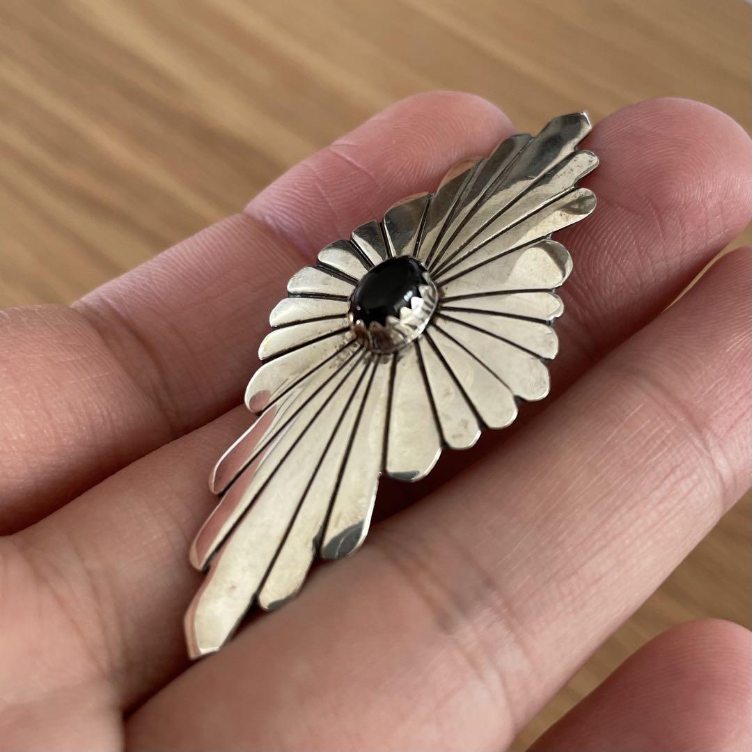 アクセサリー vintage silver925 onyx brooch