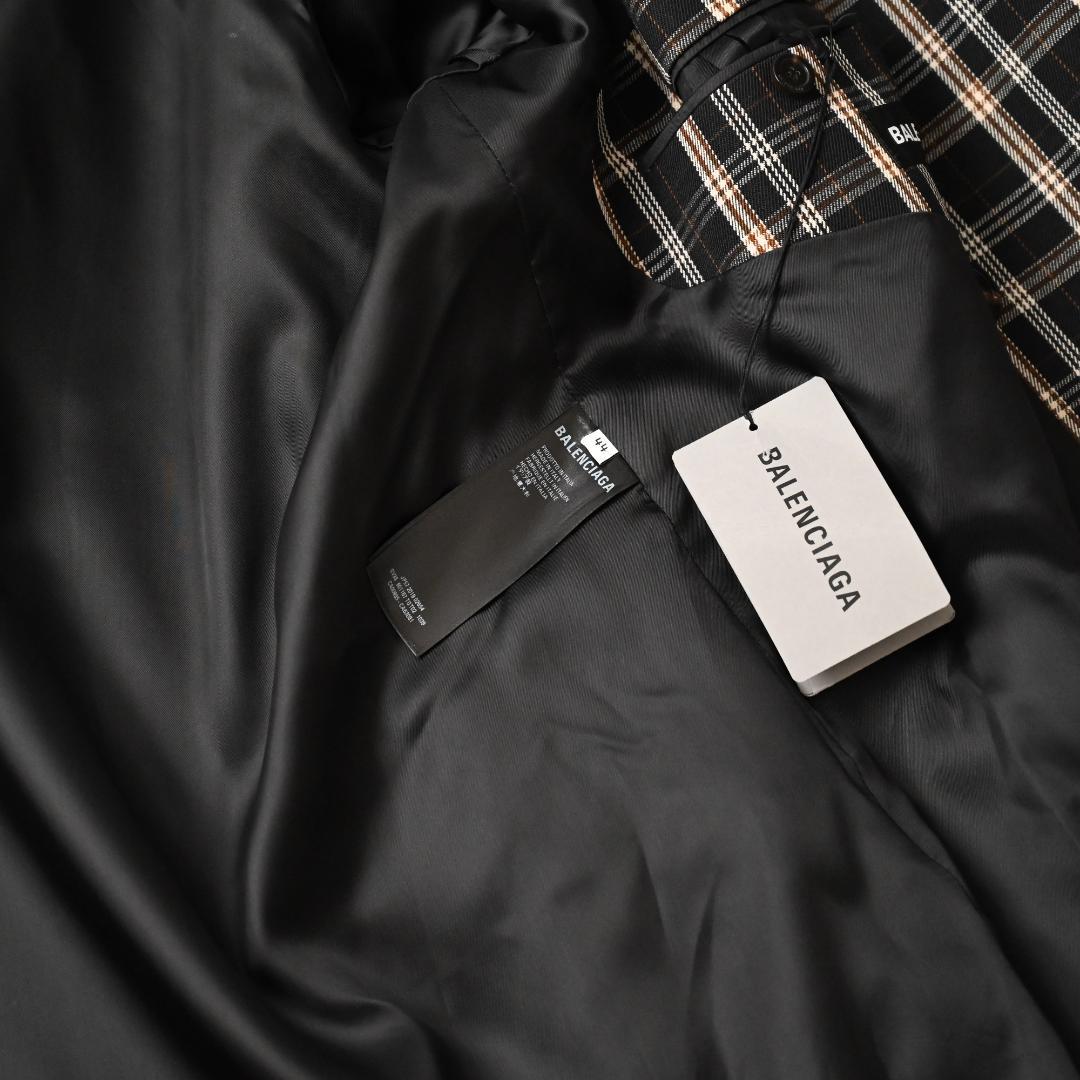 HOT正規品 新品 BALENCIAGA オーバーサイズ チェック ジャケット BtAql-m61159535631 最安値即納