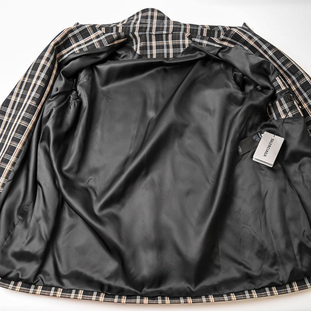 HOT正規品 新品 BALENCIAGA オーバーサイズ チェック ジャケット BtAql-m61159535631 最安値即納