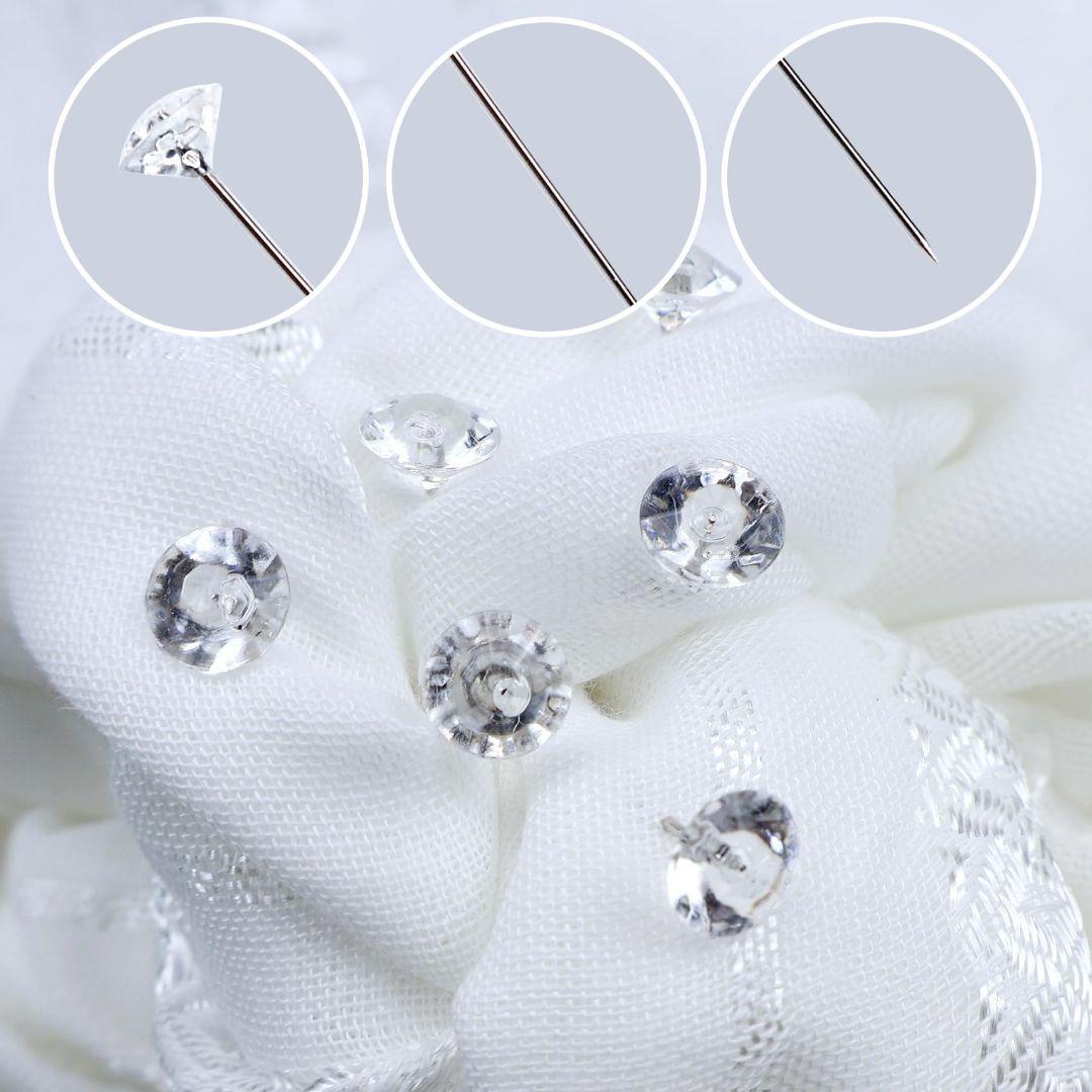 ブローチピン ダイヤモンドの形 金属 コサージュピン 100個