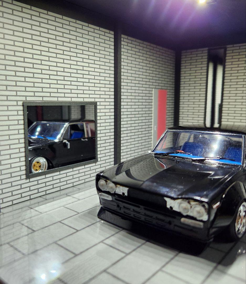 USB電源　1/24　ミニカー　ジオラマ　ショーケース　LED照明　ショールーム
