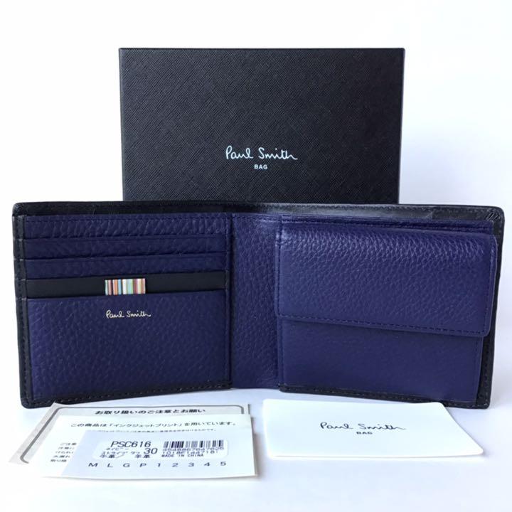 人気カラーの ポールスミス 紺 ネイビー 新品 2つ折り財布 ストライプタブ - 折り財布 人気カラーの ポールスミス 紺 ネイビー 新品 2つ折り財布 ストライプタブ - 折り財布