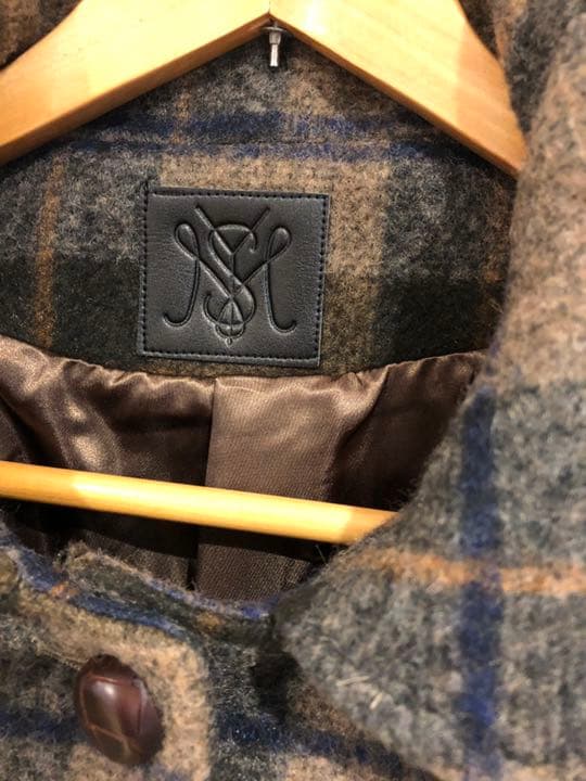 moussyチェックロングコート