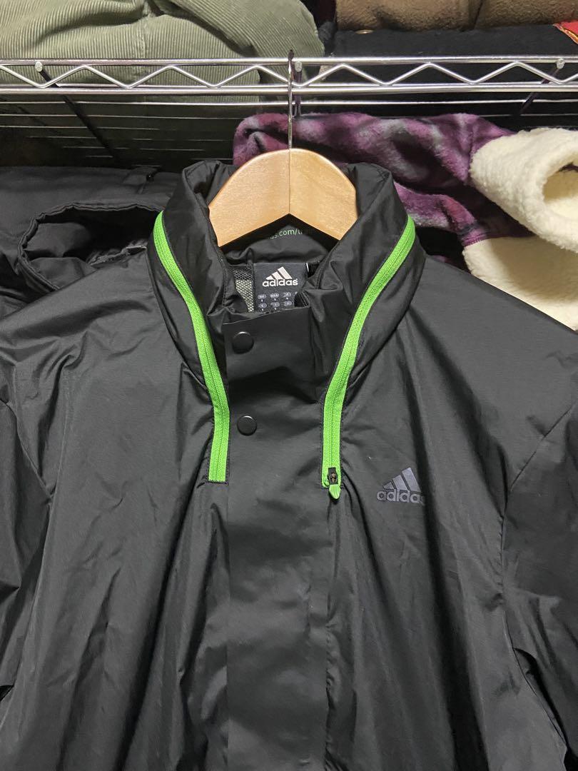 レア　00s y2k adidas トラックジャケット　若草色　グリーン　M 00s y2k adidas テックナイロンジャケット ブラック/グリーン