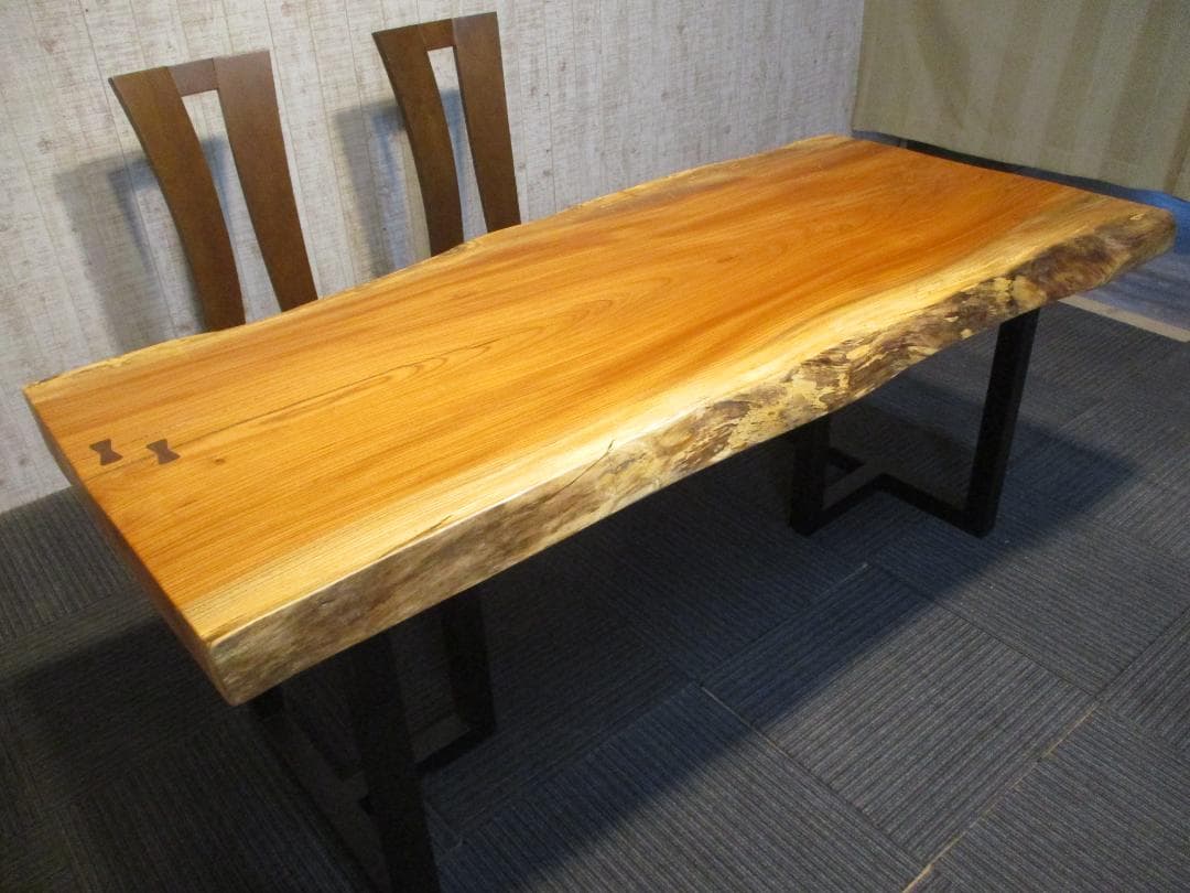 ＃1556 欅 ケヤキ テーブル ローテーブル ダイニング 座卓 一枚板 天板新品、♥