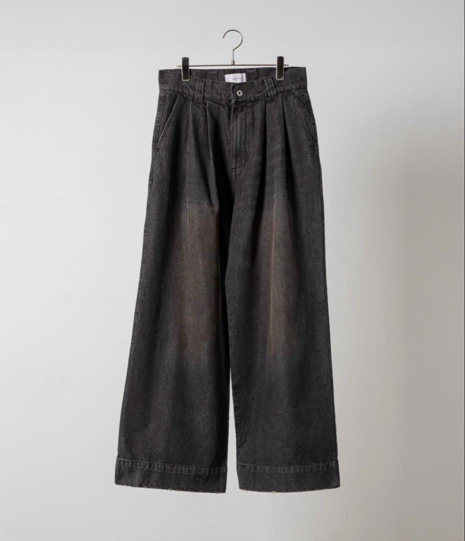 soerte ワイドバギーヴィンテージライクデニムパンツ WIDE BUGGY VINTAGE LIKE DENIM PANTS ' MUD DYEING / WASHED