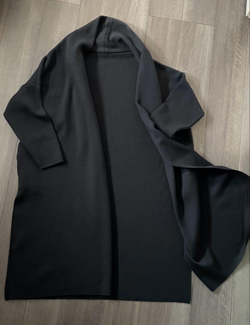 【DeuxiemeClasse】スムースニットガウンコート　ブラック スムースニットガウンコート（その他アウター）｜Deuxieme