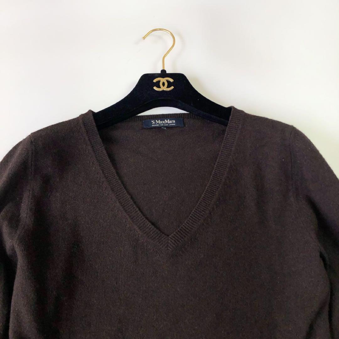 S MaxMara マックスマーラ　カシミヤ混　 長袖　ニット 茶色　M