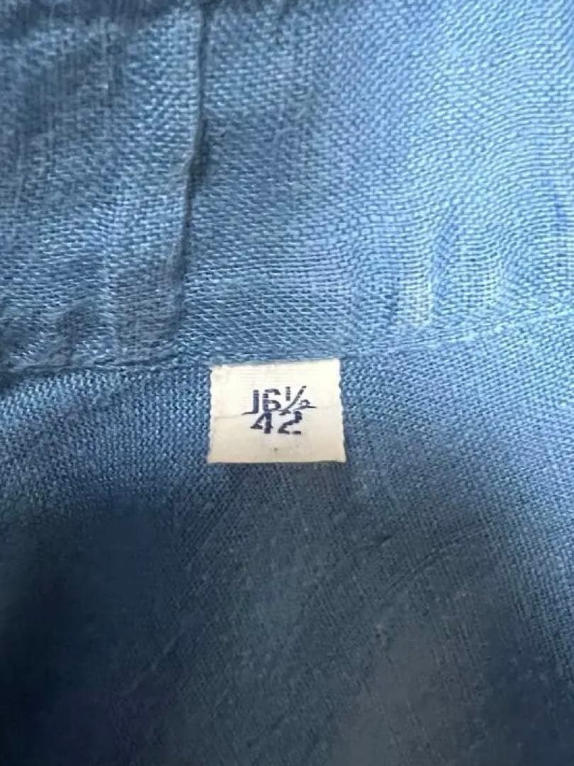 【超美品】GIANNETTOジャンネットシャツブルーリネン42