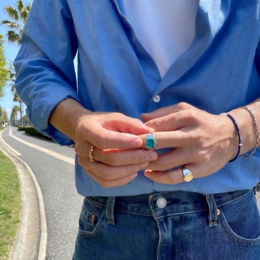 【超美品】GIANNETTOジャンネットシャツブルーリネン42