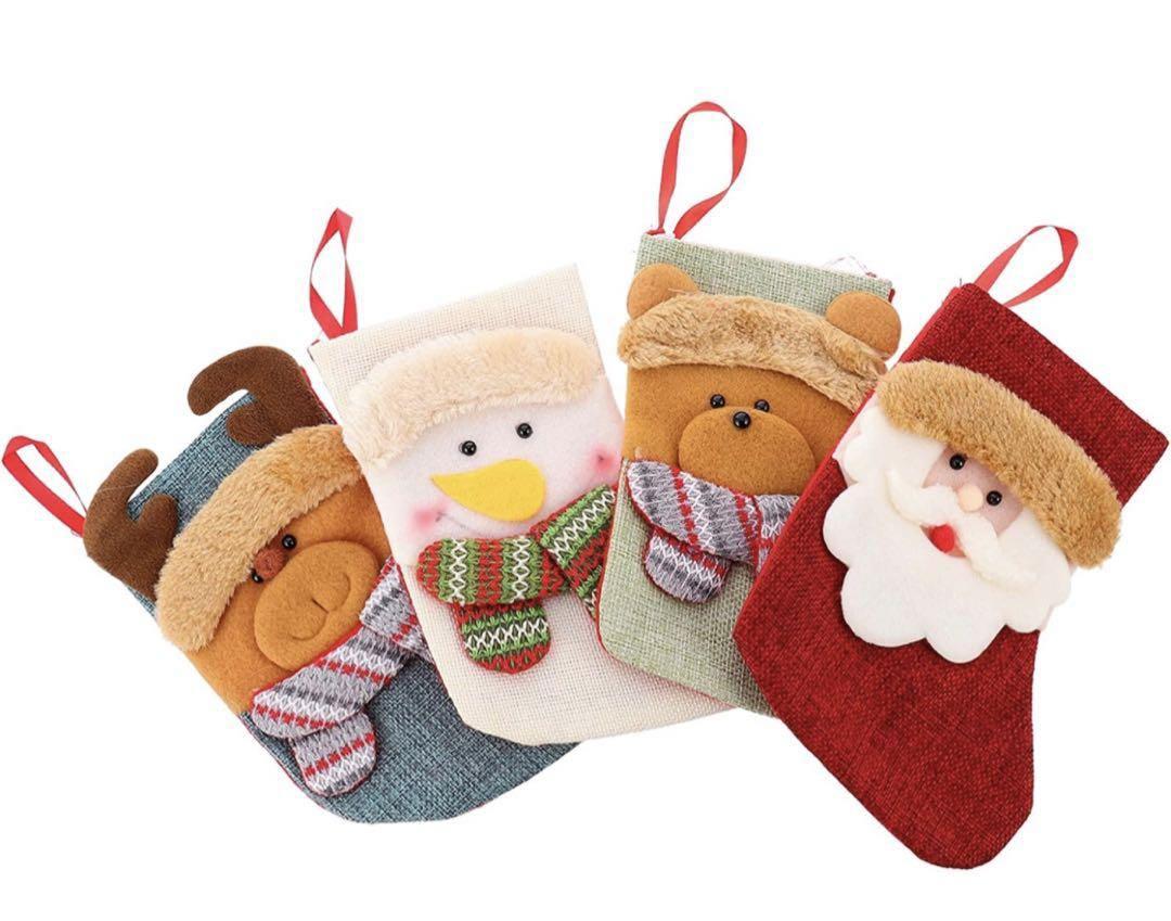4個 クリスマスストッキング オーナメント サンタクロース クリスマスツリー