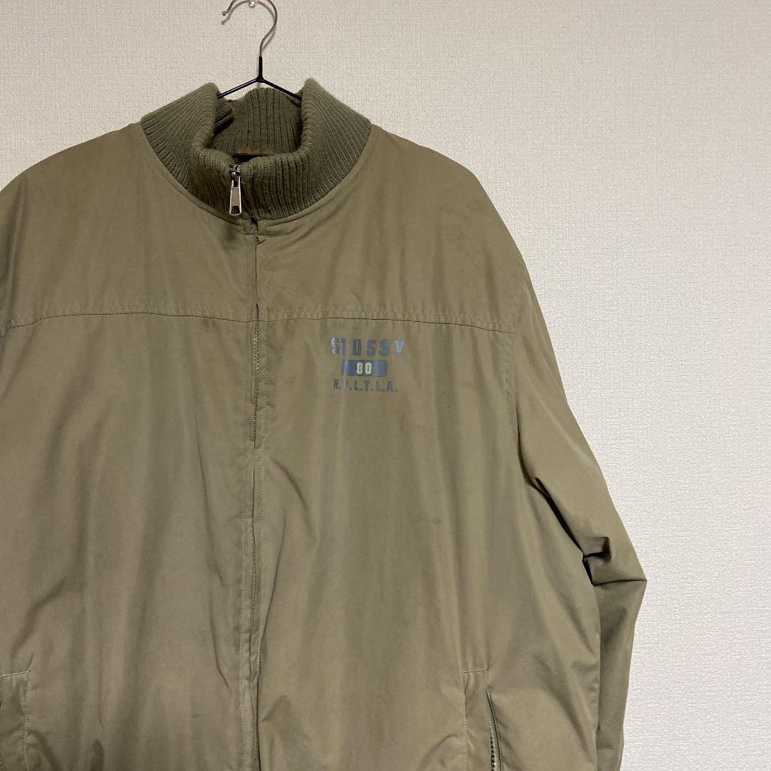 stussy 90s 紺タグ ナイロン 中綿ジャケット 売上げNo.1 刺繍ロゴ バイカラー王冠ロゴ中綿ナイロンジャケット 【90s紺タグ】ステューシー ナイロンジャケット