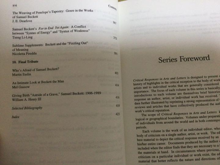洋書 The Critical Response to Samuel Beckett