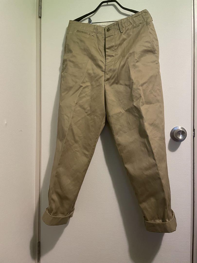 or slow vintage fit army trousers チノパン