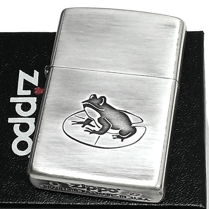 ZIPPO カエル ジッポ ライター かわいい 蛙 お守り 縁起物 メンズ 新品