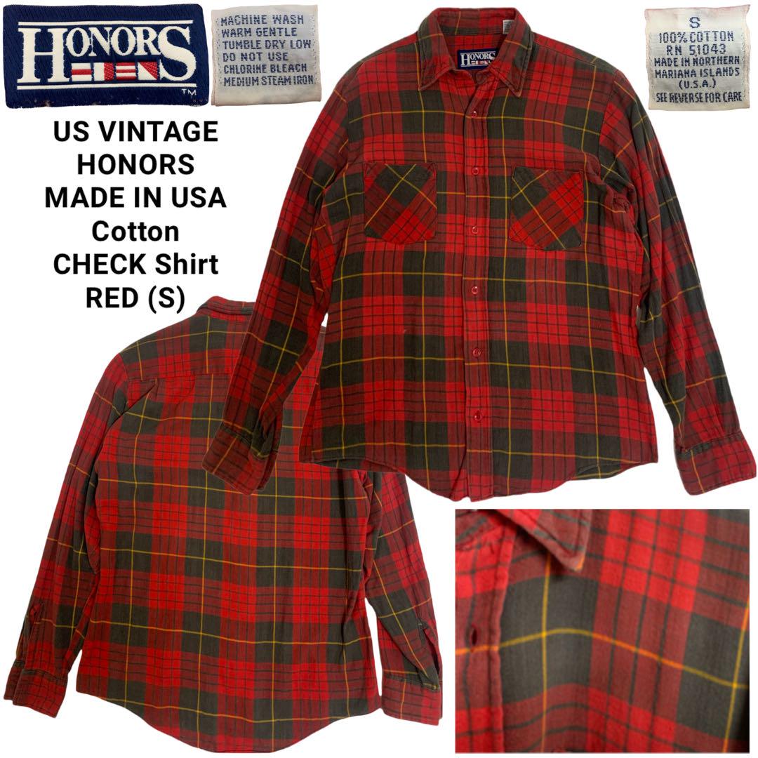 US VINTAGE HONORS MADE IN USA チェックネルシャツ