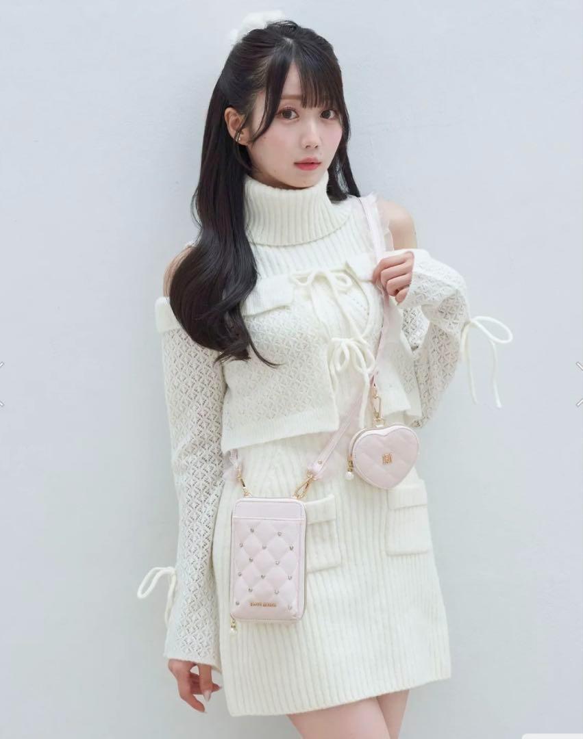 ロゼミューズorgan frill mini shoulder ピンク