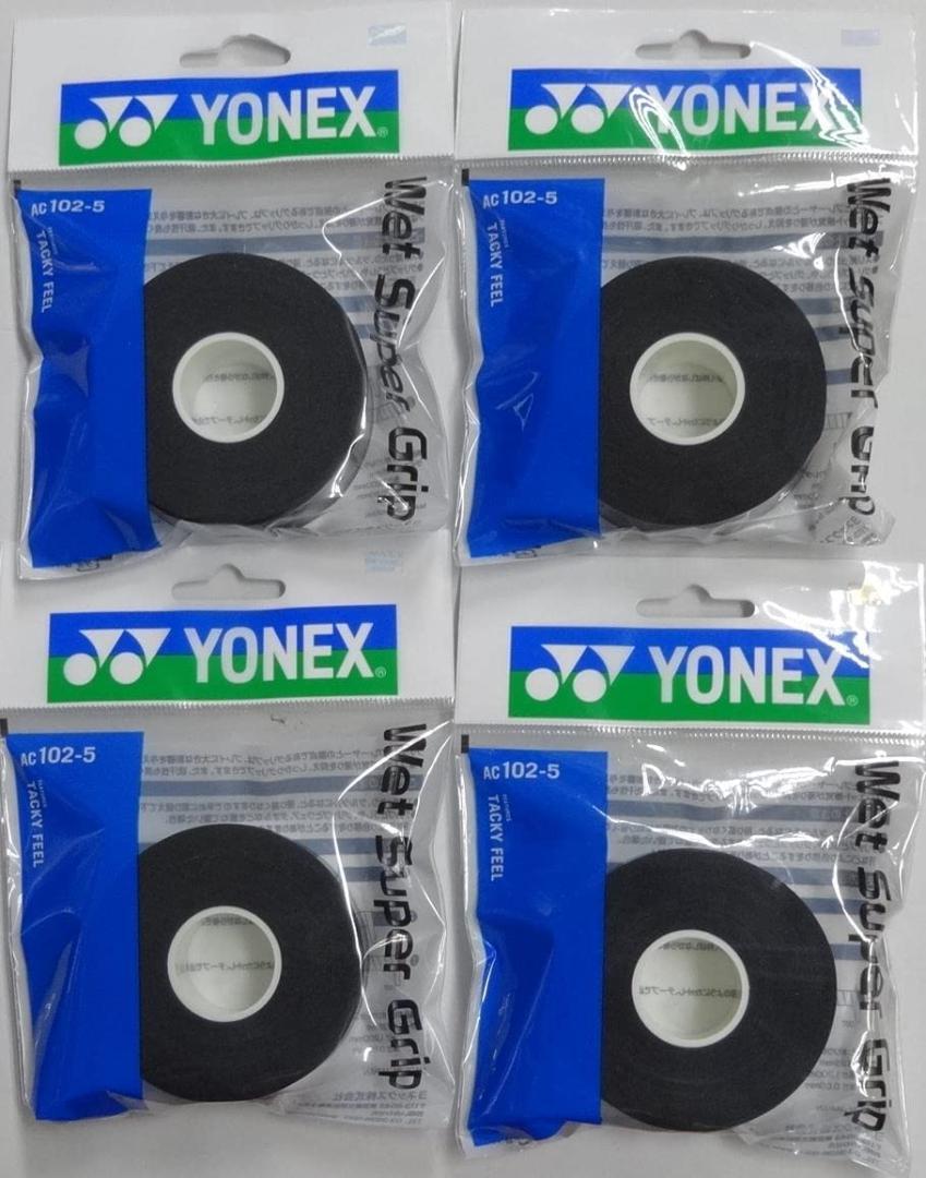 ヨネックス　ウェットスーパーグリップAC102-5詰め替え用［5本入］BK×４③