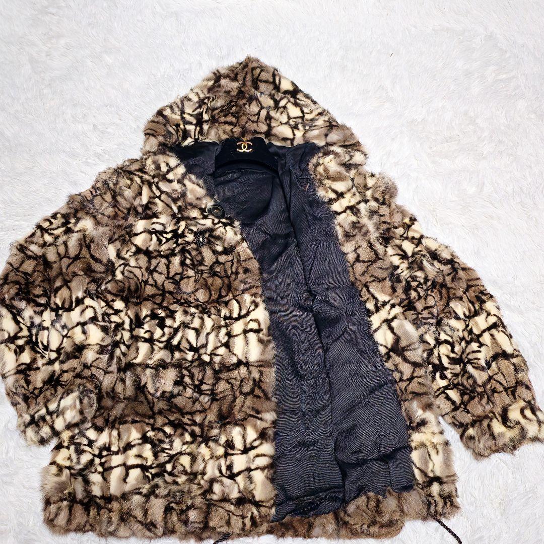 【美品】ゲラルディーニ ファーコート ロリス リバーシブル フーデットコート
