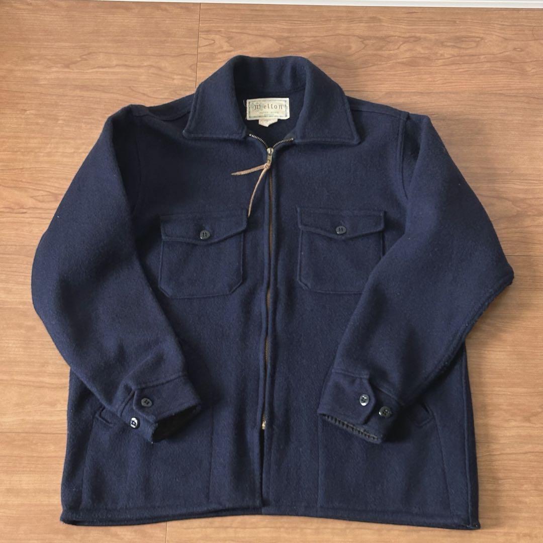 MELTON ウールジャケット Navy M USA製 70s~着丈70身幅60