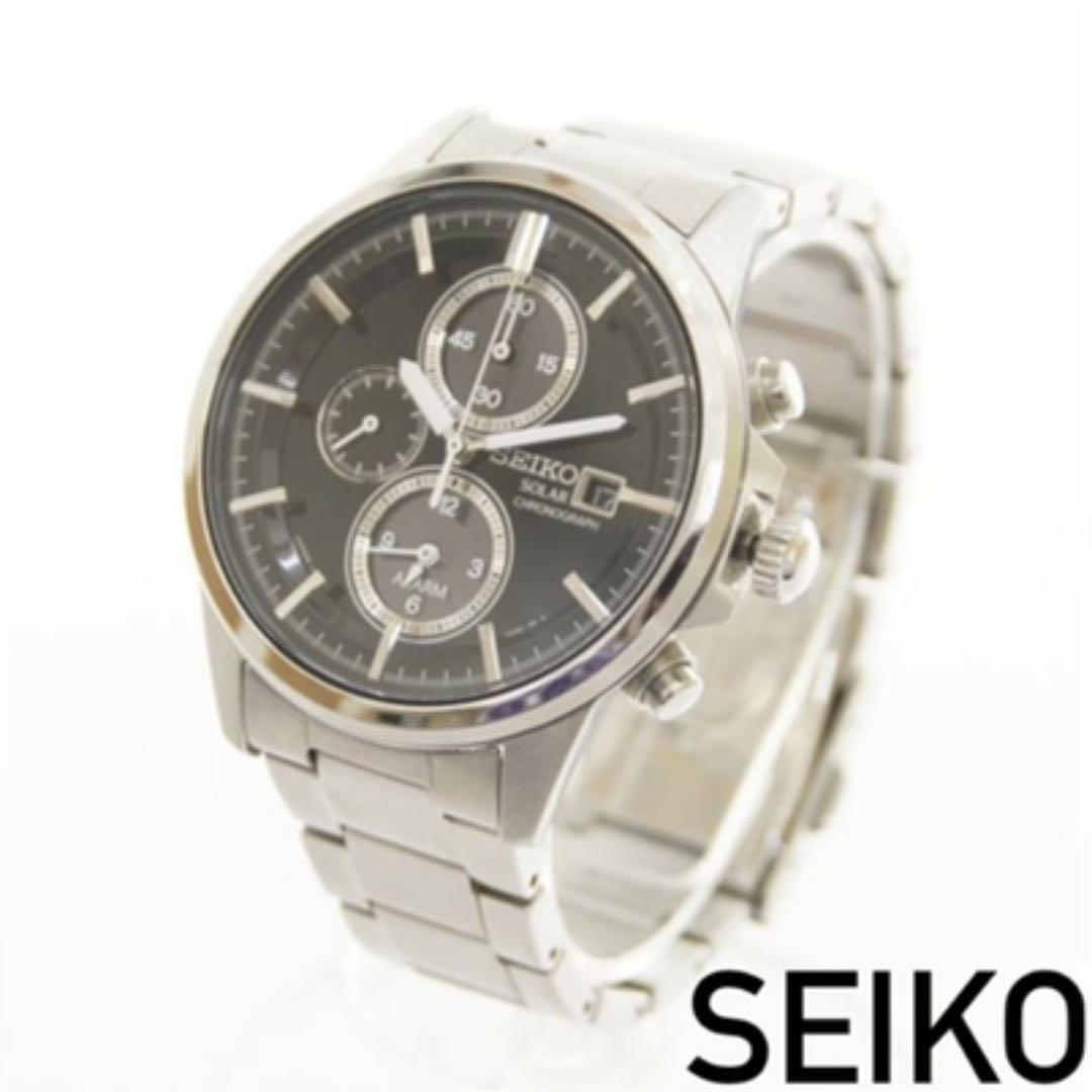 【美品】SEIKO セイコー ソーラー クロノグラフ 腕時計