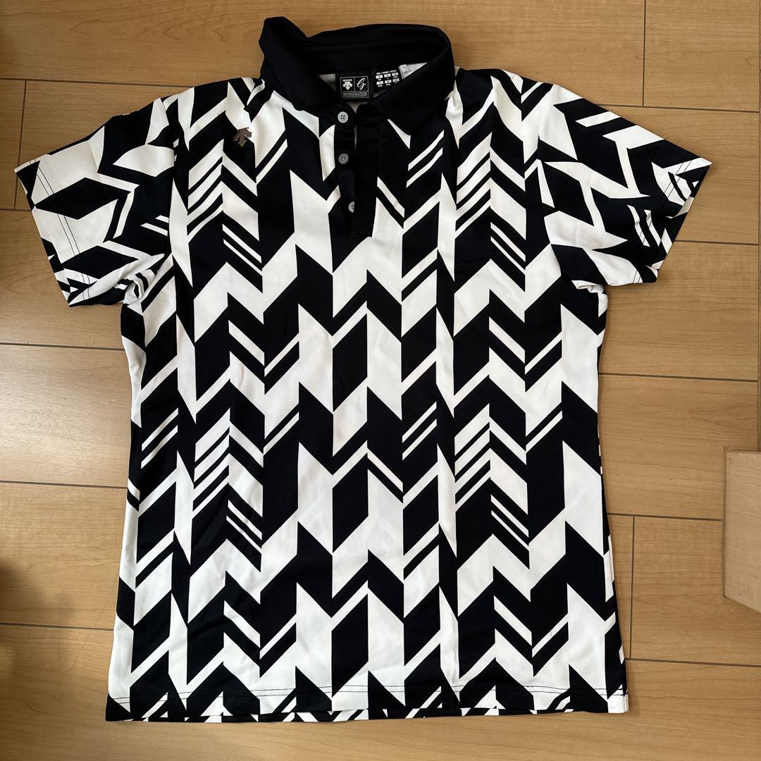 DESCENTE ジオメトリックポロシャツ 52/XL