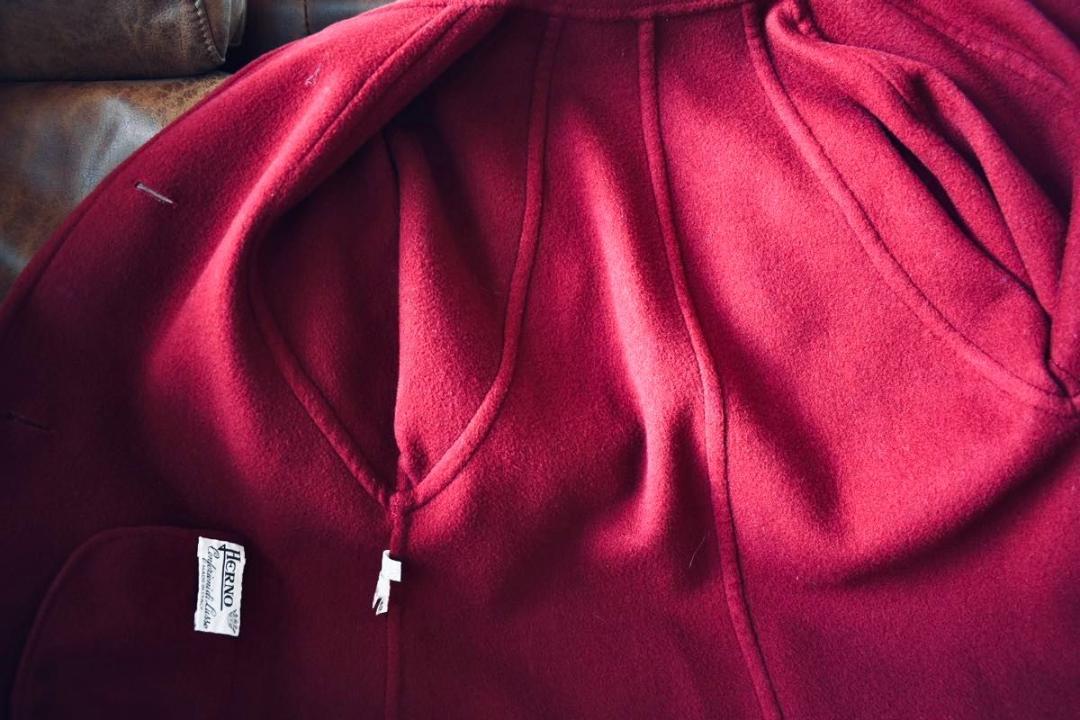 【HERNO/ヘルノ】ダブルフェイスウールロングコート ワインレッド herno