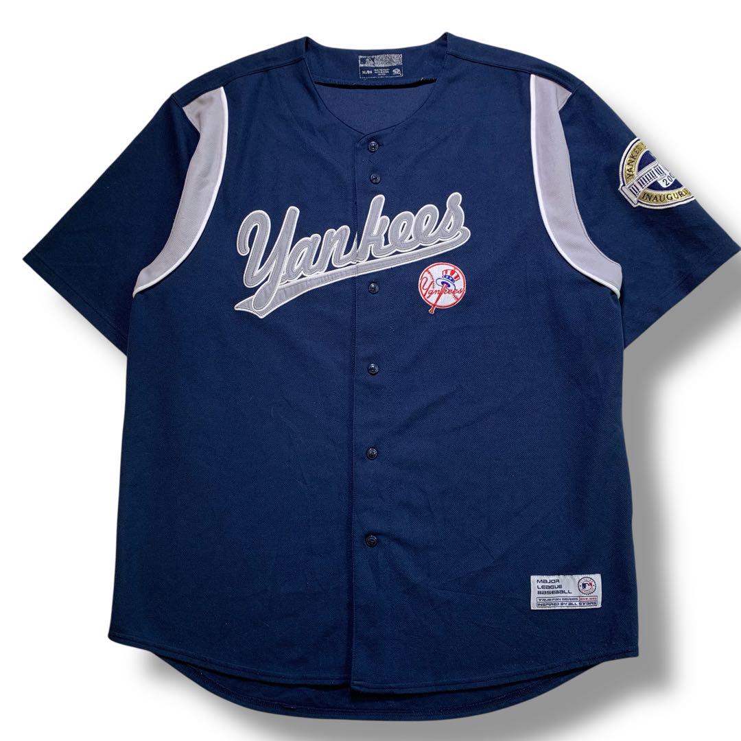 F292　【即購入OK】　MLB　ベースボールシャツ　サイズXL　ネイビートップス