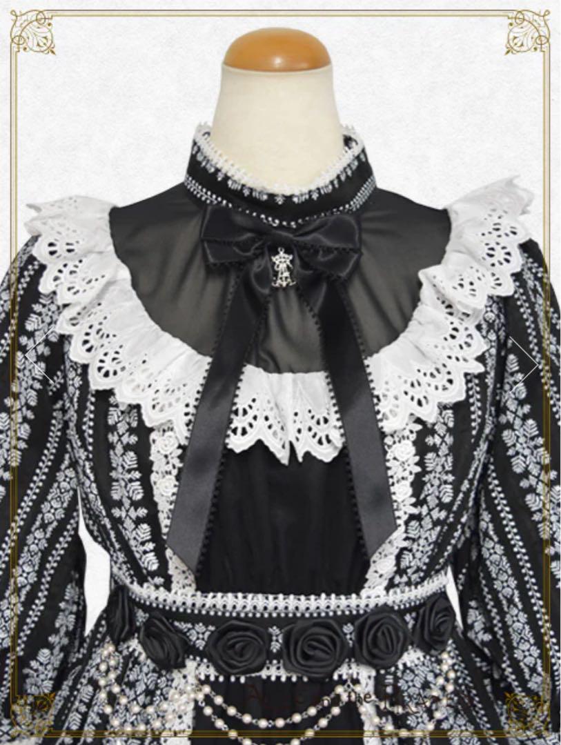 タグ付き♥漆黒の薔薇と光の雫カラミドビーワンピ黒ALICE PIRATES 美品 ～Eden～漆黒の薔薇と光の雫カラミドビーロングワンピース