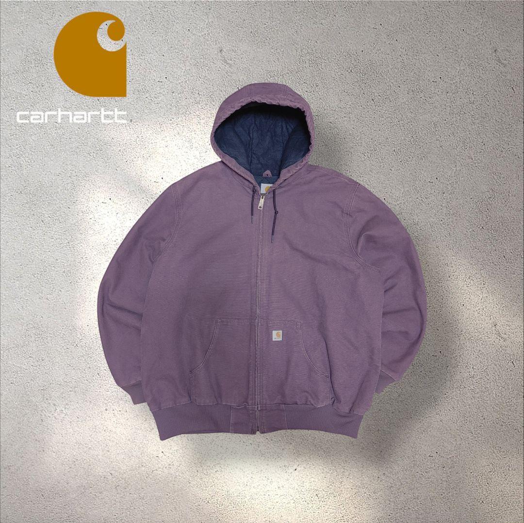 Carhartt アクティブパーカージャケット パープル系 2XL ダック生地