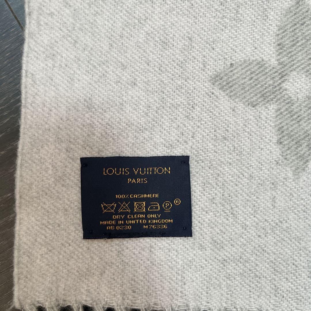 LOUIS VUITTON グレー マフラー ウール