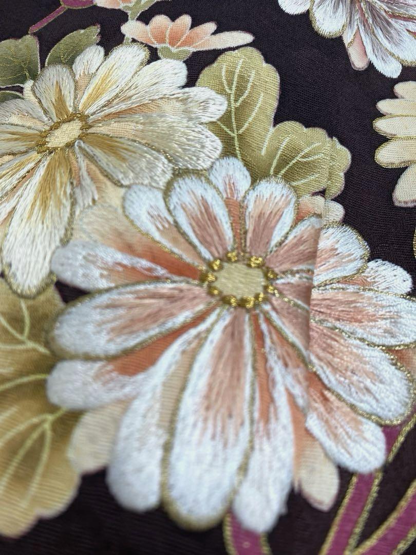 振袖 豪華 金彩 刺繍 紋意匠 身丈174cm パールトーン