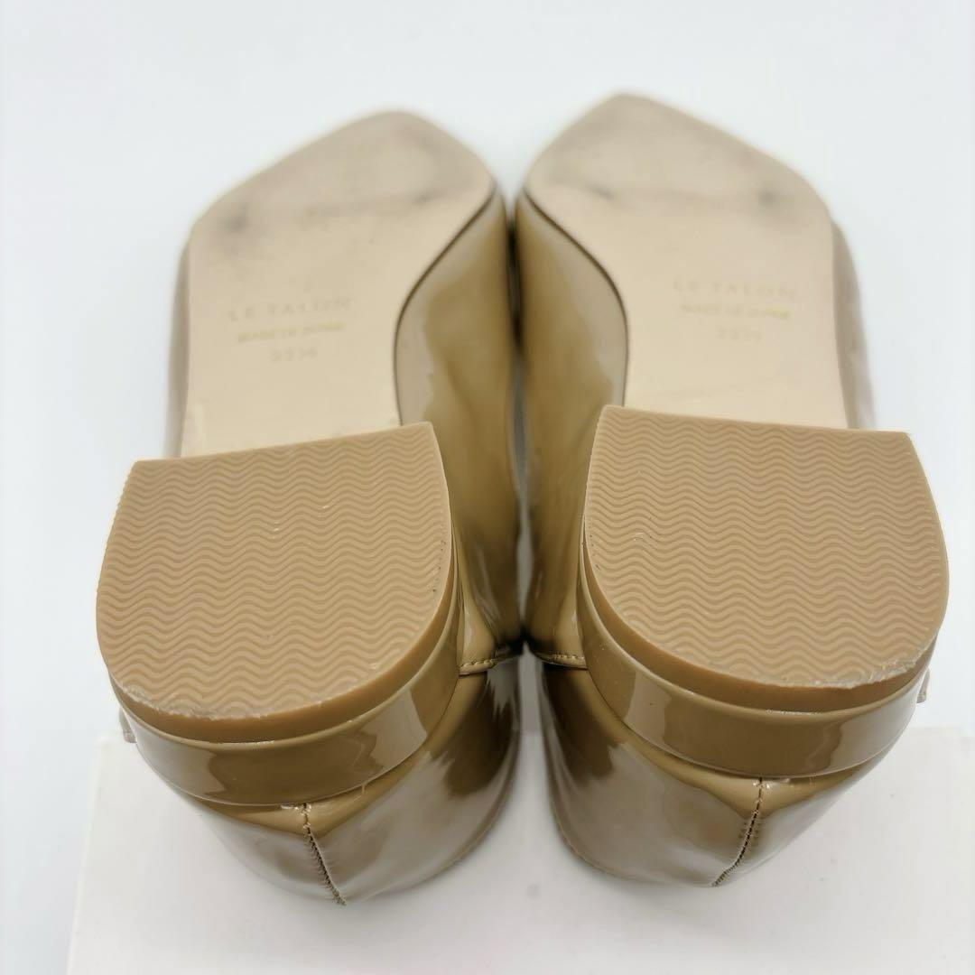 【極美品】ルタロン フラットシューズ エナメル ベージュ ストラップ バブーシュ
