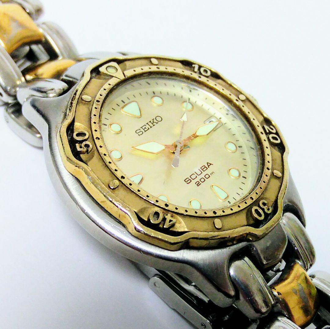 SEIKO SCUBA 7N35-6030 回転ベゼル シェルダイヤルモデル