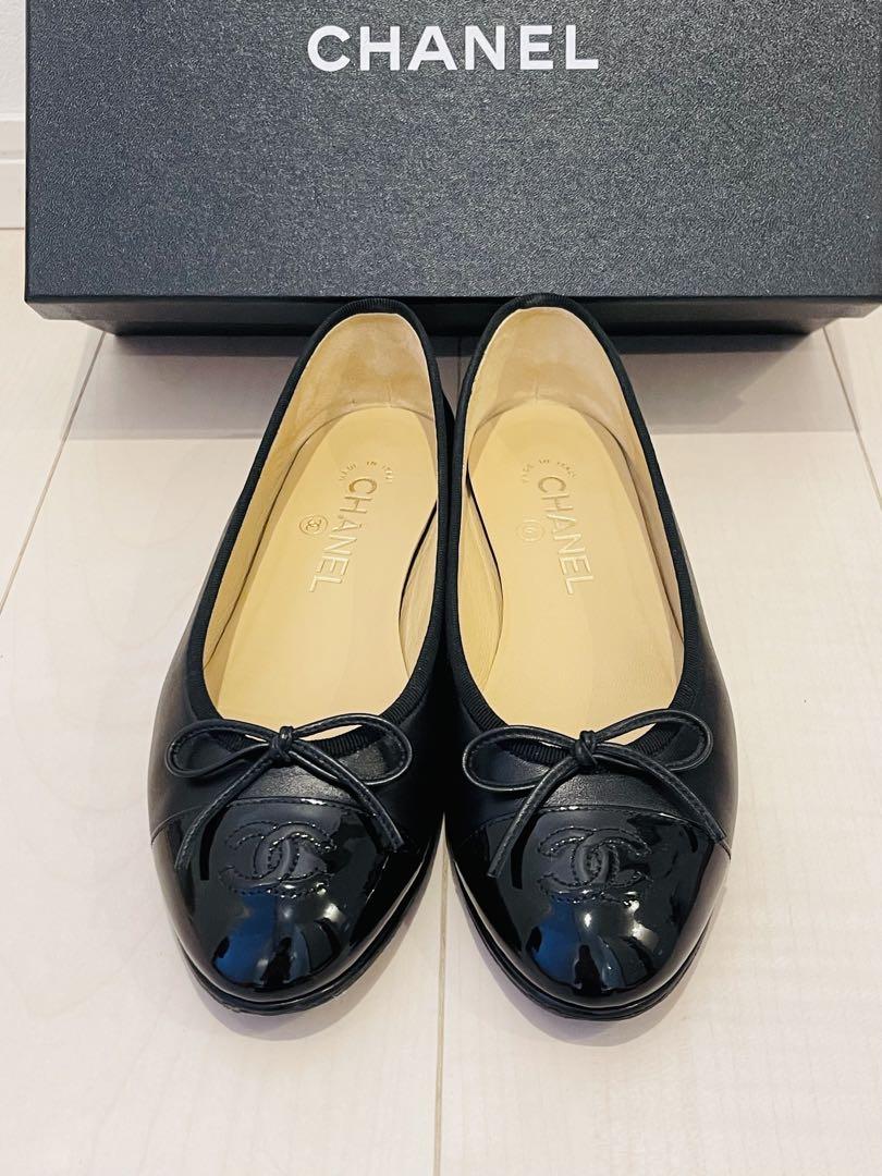 CHANEL シャネル バレリーナ パテント レザー バレエシューズ 37.5