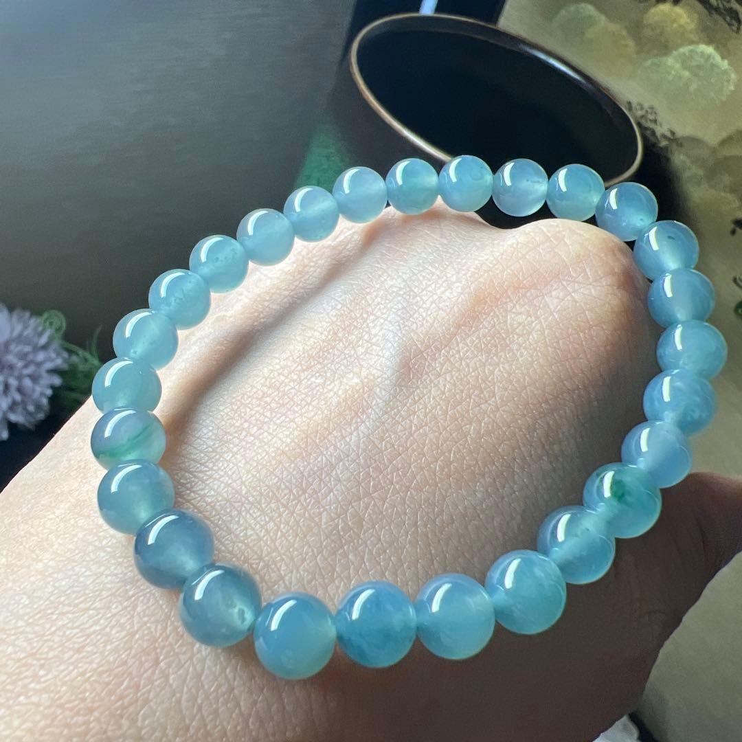 本翡翠 氷藍水ブレスレット新品、♥
