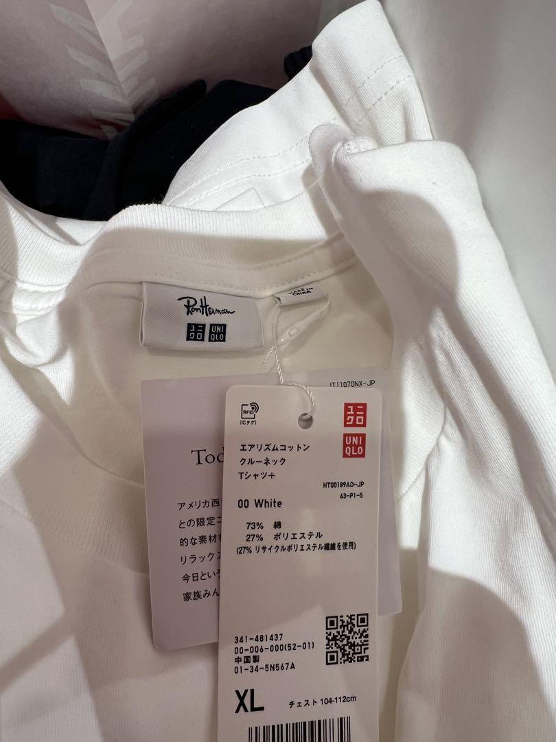 Ron Herman✖️UNIQLO Tシャツ白1黒1 枚 2枚セット Lサイズ UNIQLO ロンハーマンコラボ Tシャツ Lサイズ 白✕1 黑✕1 2枚
