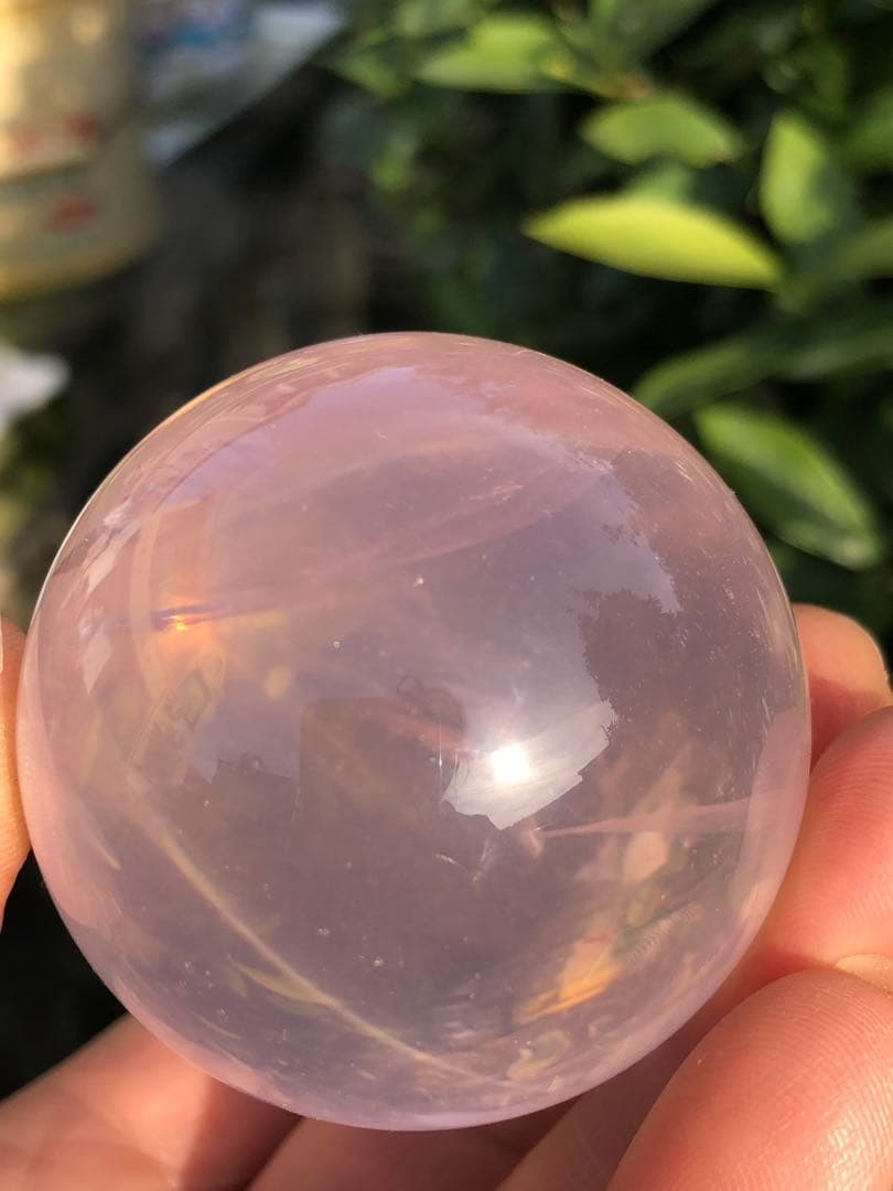ローズクォーツのスフィア 丸玉D.452